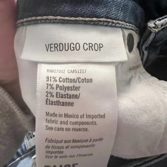 Paige Crop Jeans Verdugo Medium Wash Size 25 - Picture 5 of 6